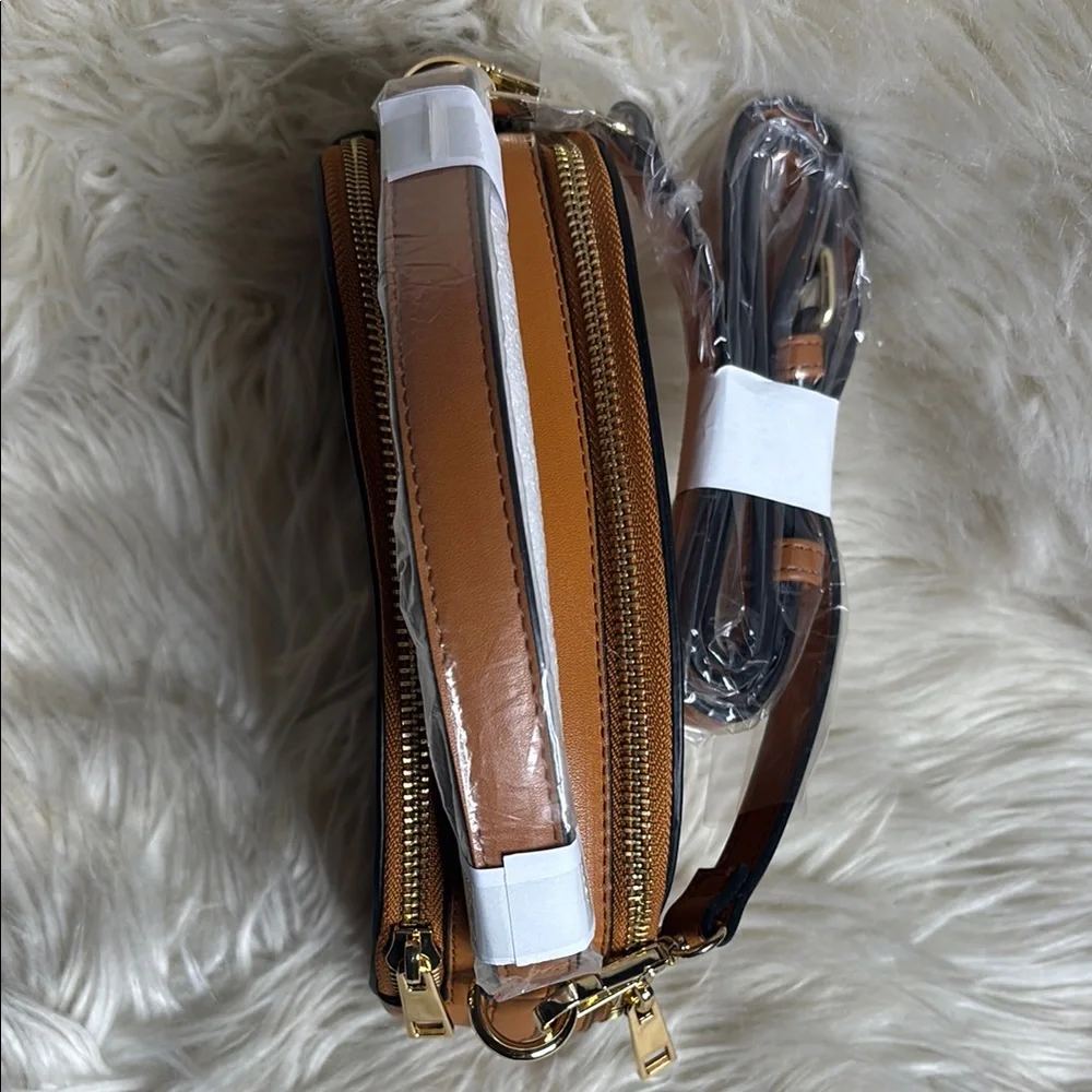 Forever 21 Brown and Gold Dome Crossbody Bag